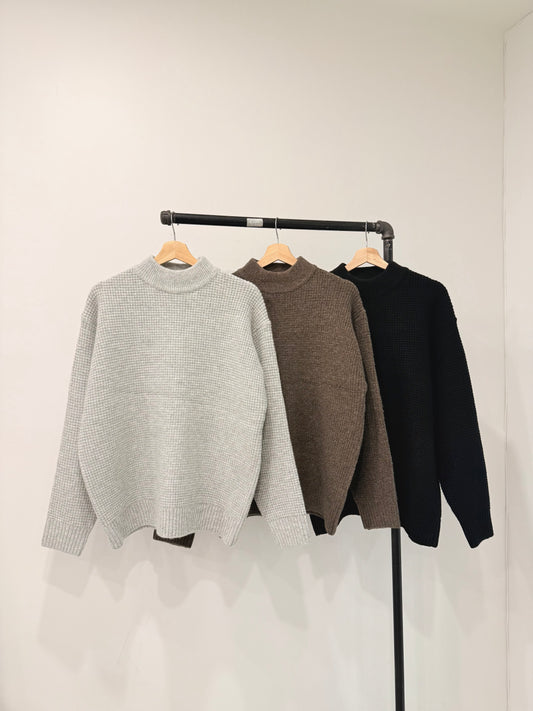 AISLE High-neck waffle knit
