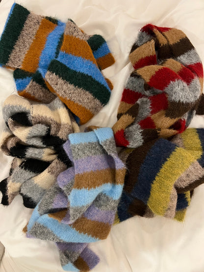 IMAGINE Fuzzy stripe scarf