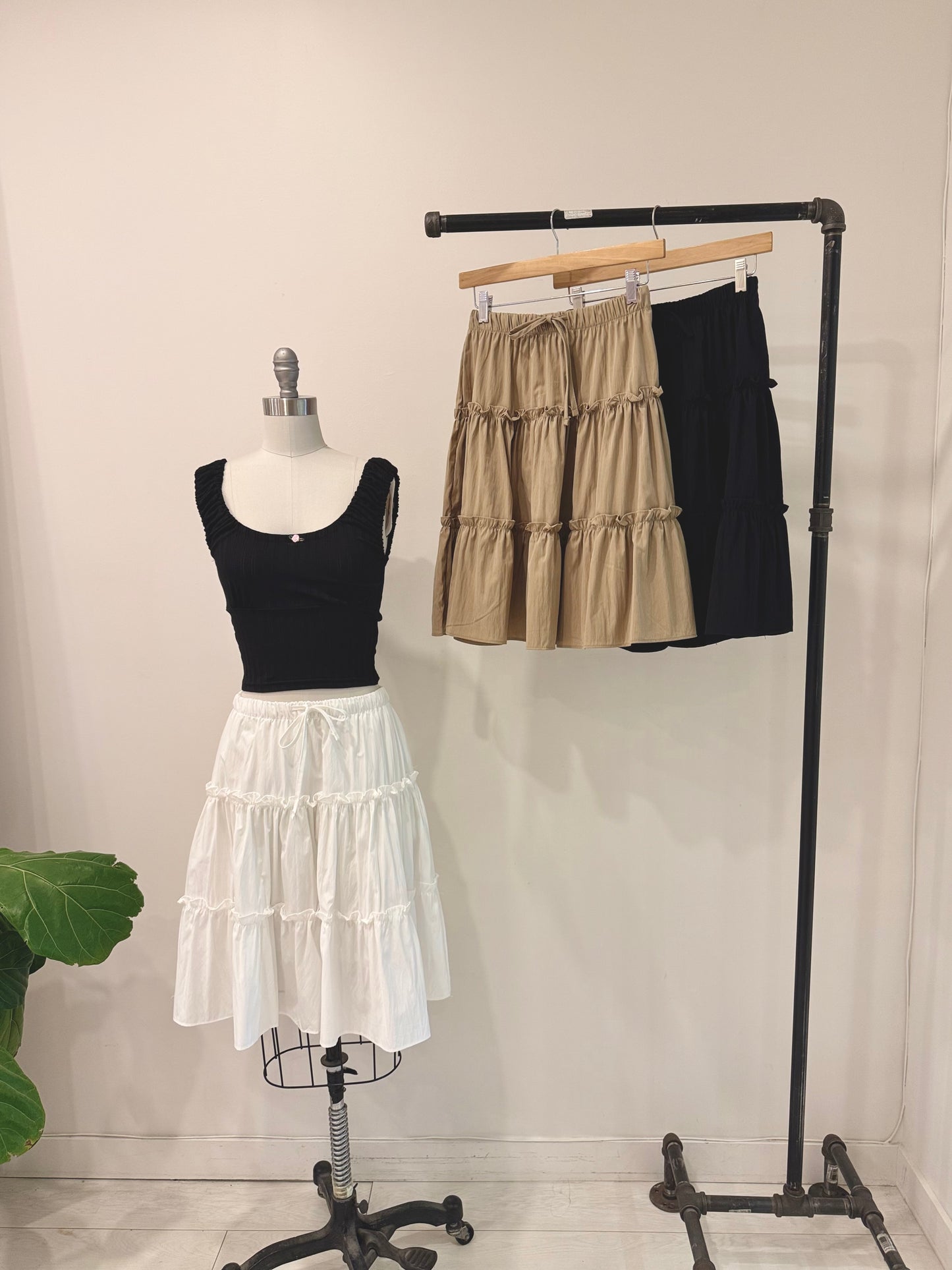 NADIA Midi tiered skirt