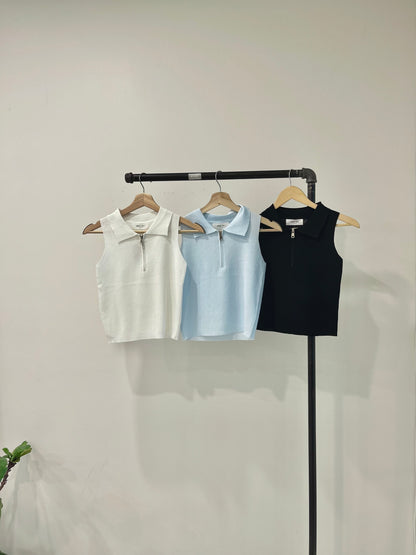 TESSA Half-zip knit tank