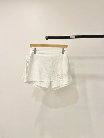EDIE Embroidered wrap shorts