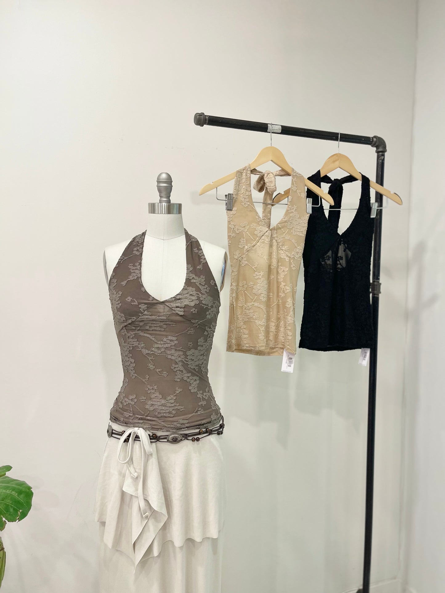 FLORA Jacquard halter top