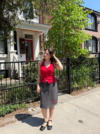 ROSIE Embroidered midi skirt