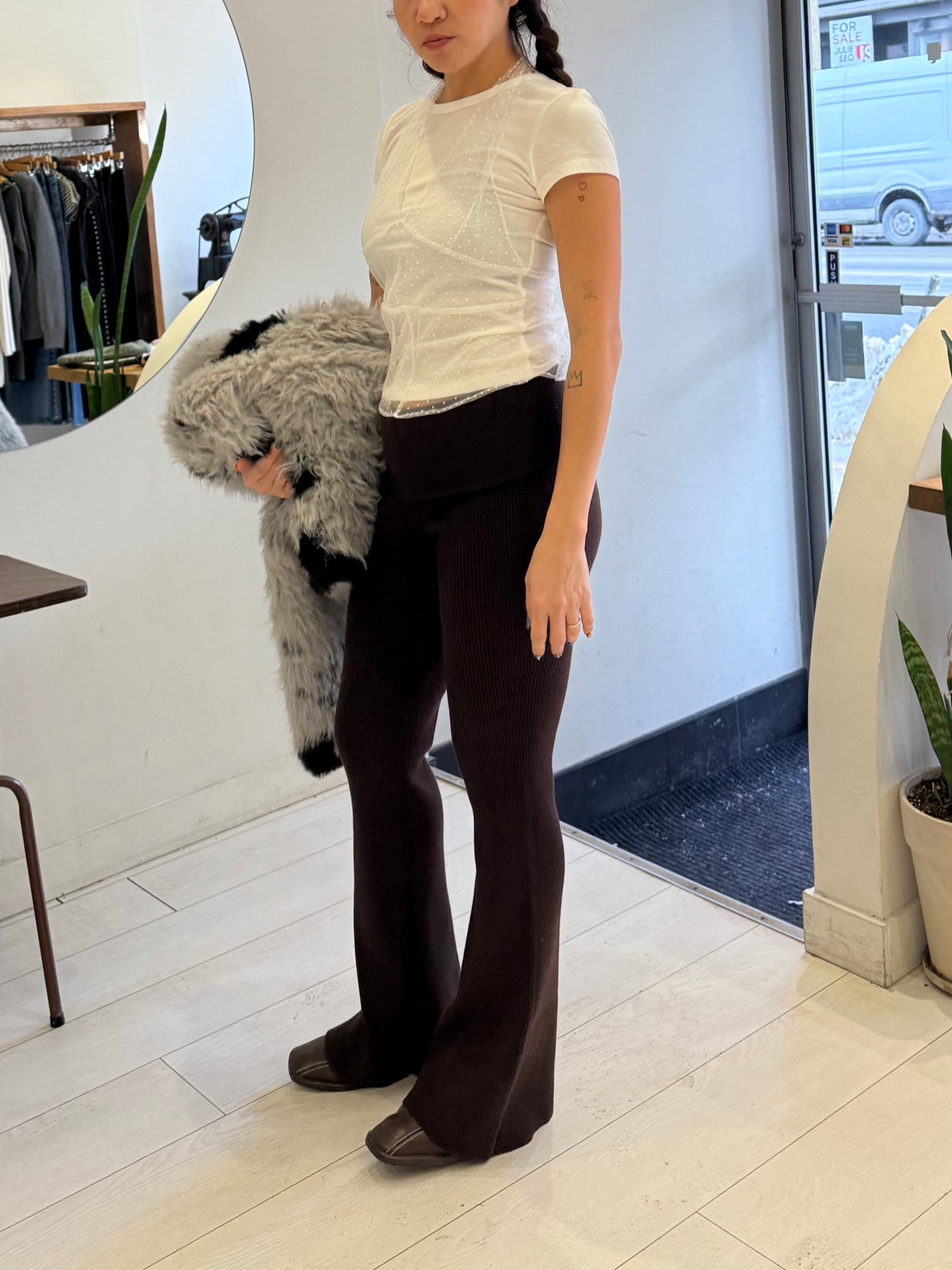 MYAH Polkdot mesh layer top