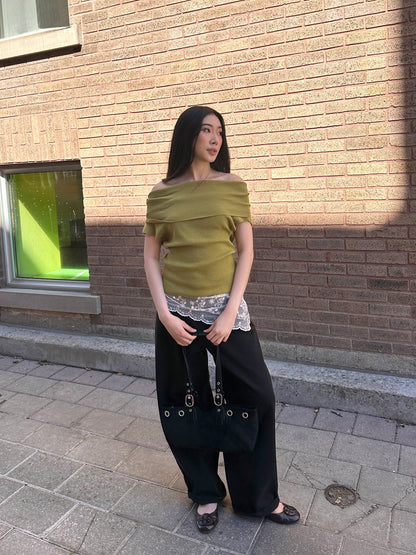 DEMIAN Off shoulder knit top