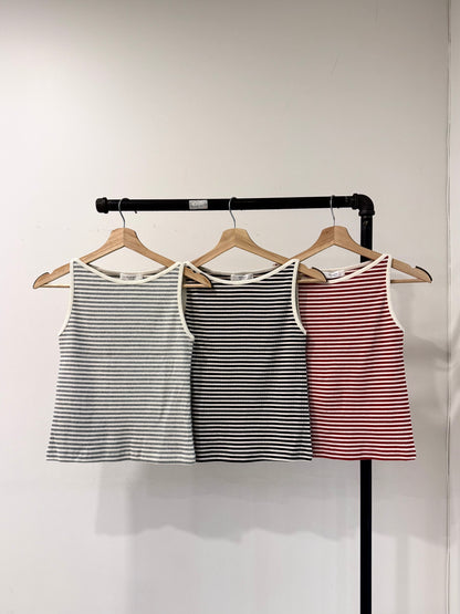 ODETTE Striped boat-neck tank