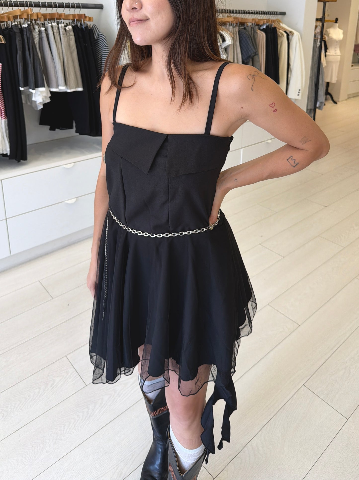 WILLA Asymmetric strap dress
