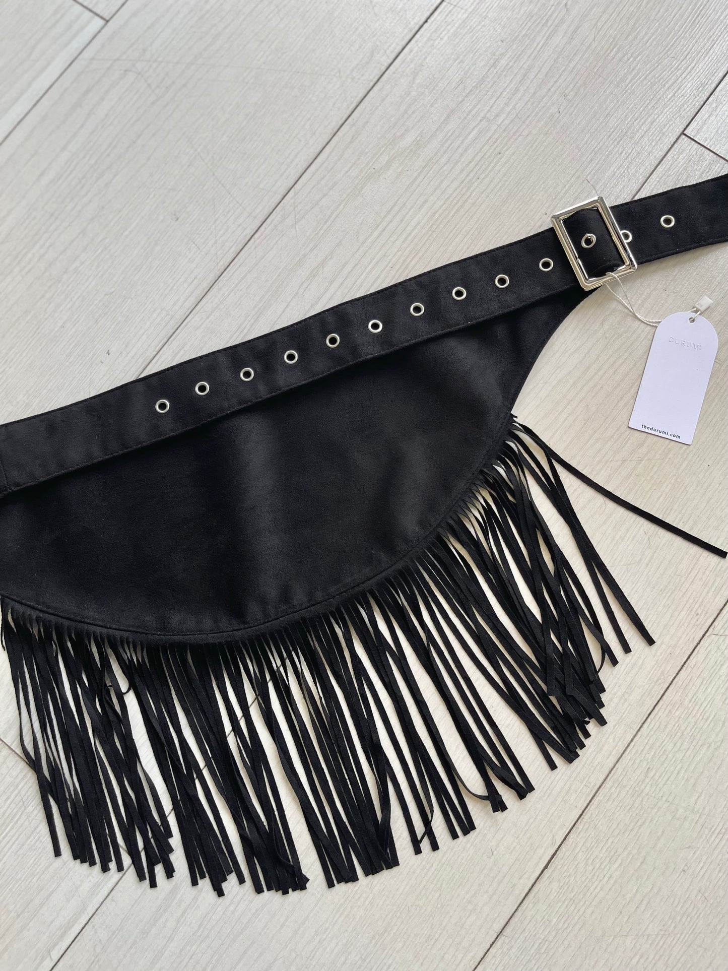 DAKOTA Fringe suede belt