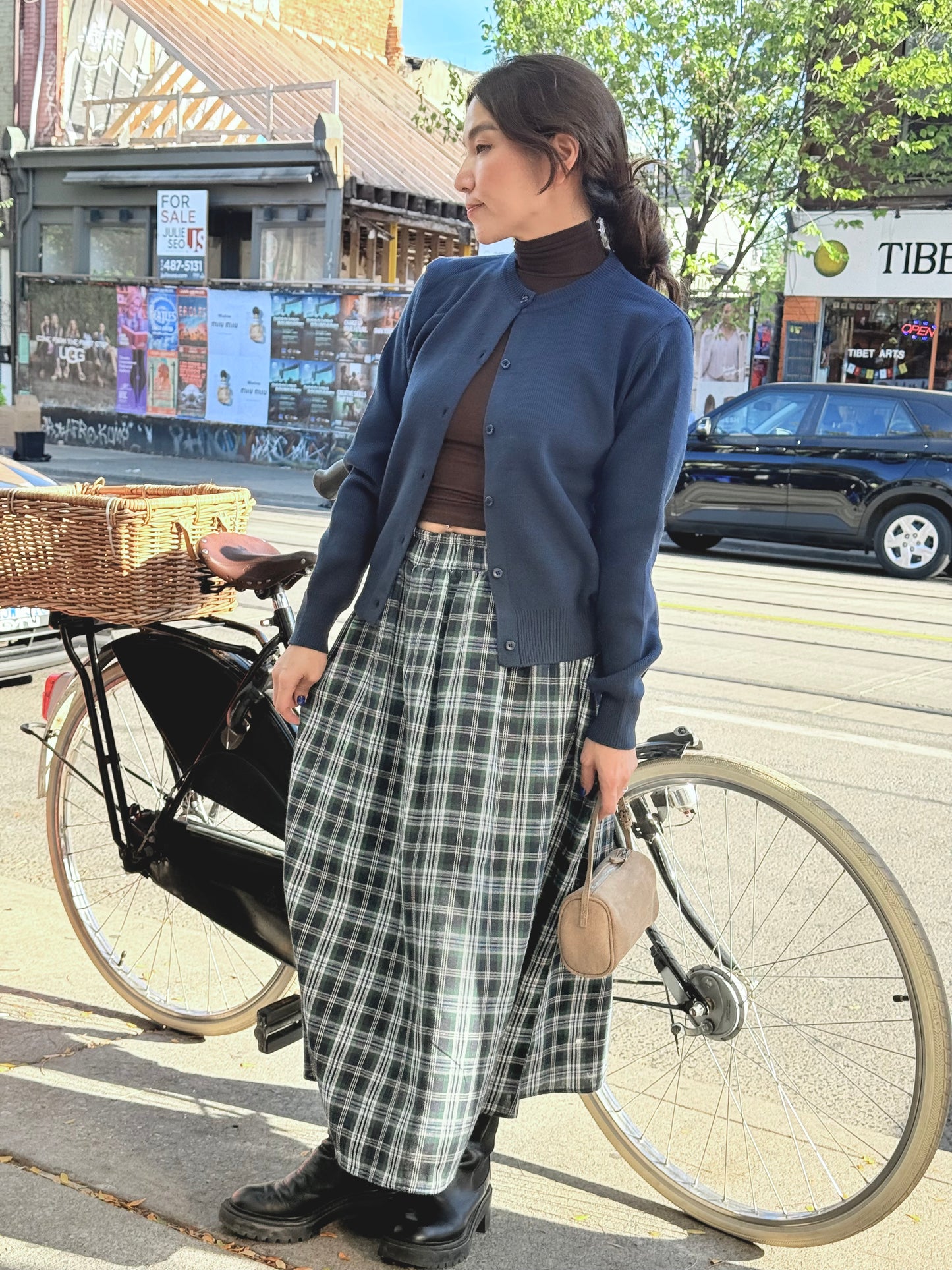 LIRA Plaid maxi skirt