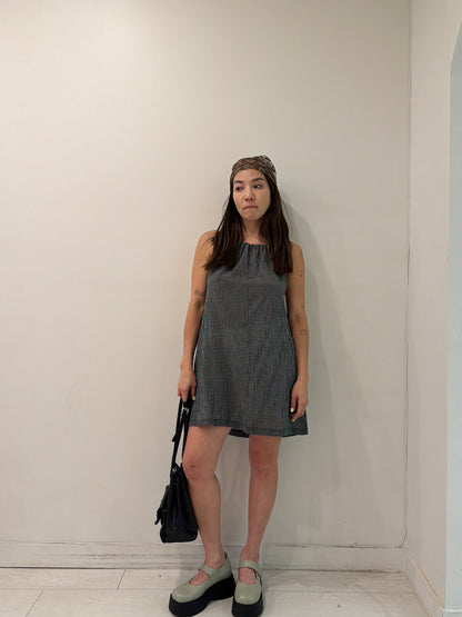 POPPY Gingham halter mini dress