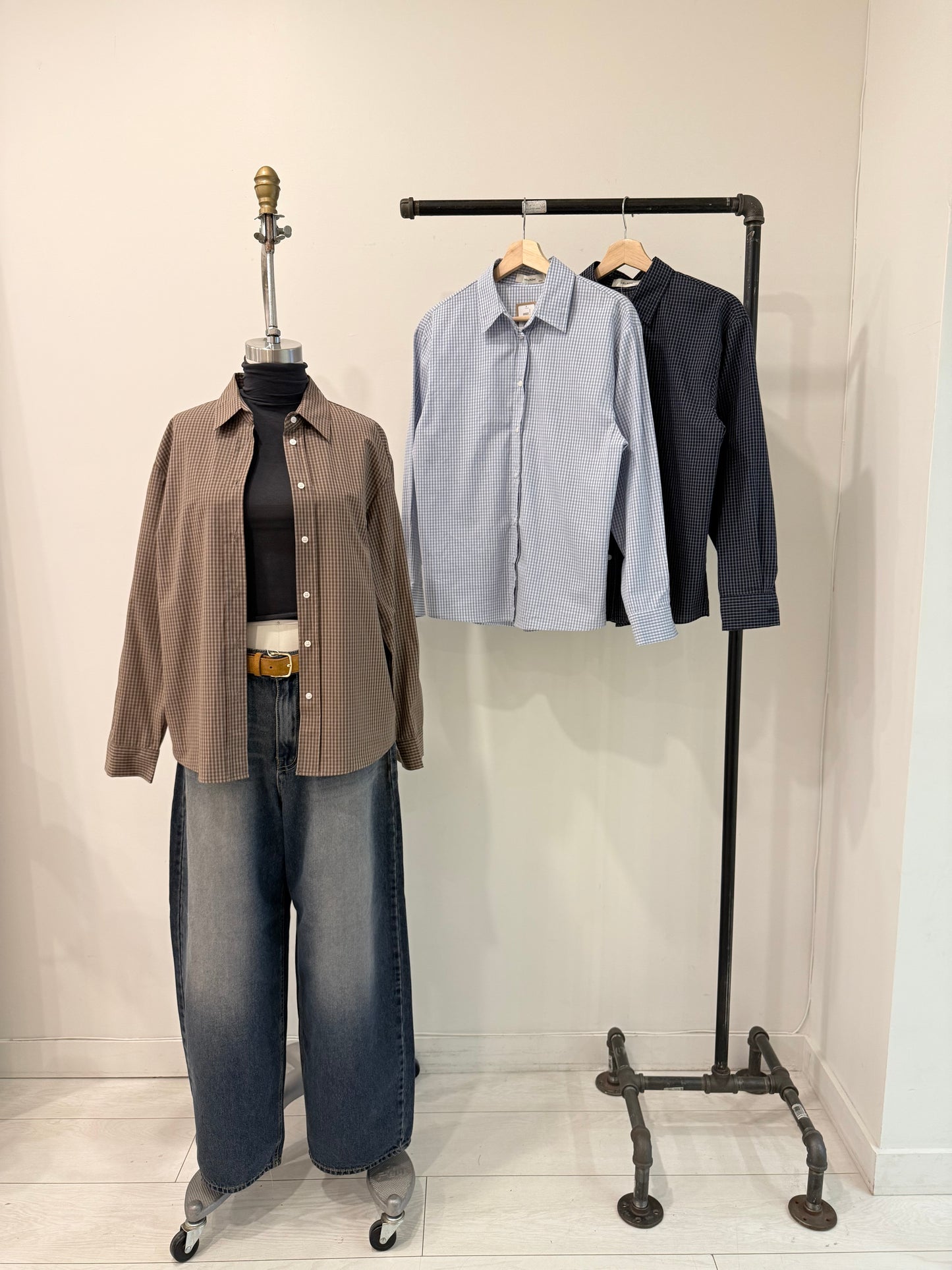 SEEZ Oversized plaid shirt