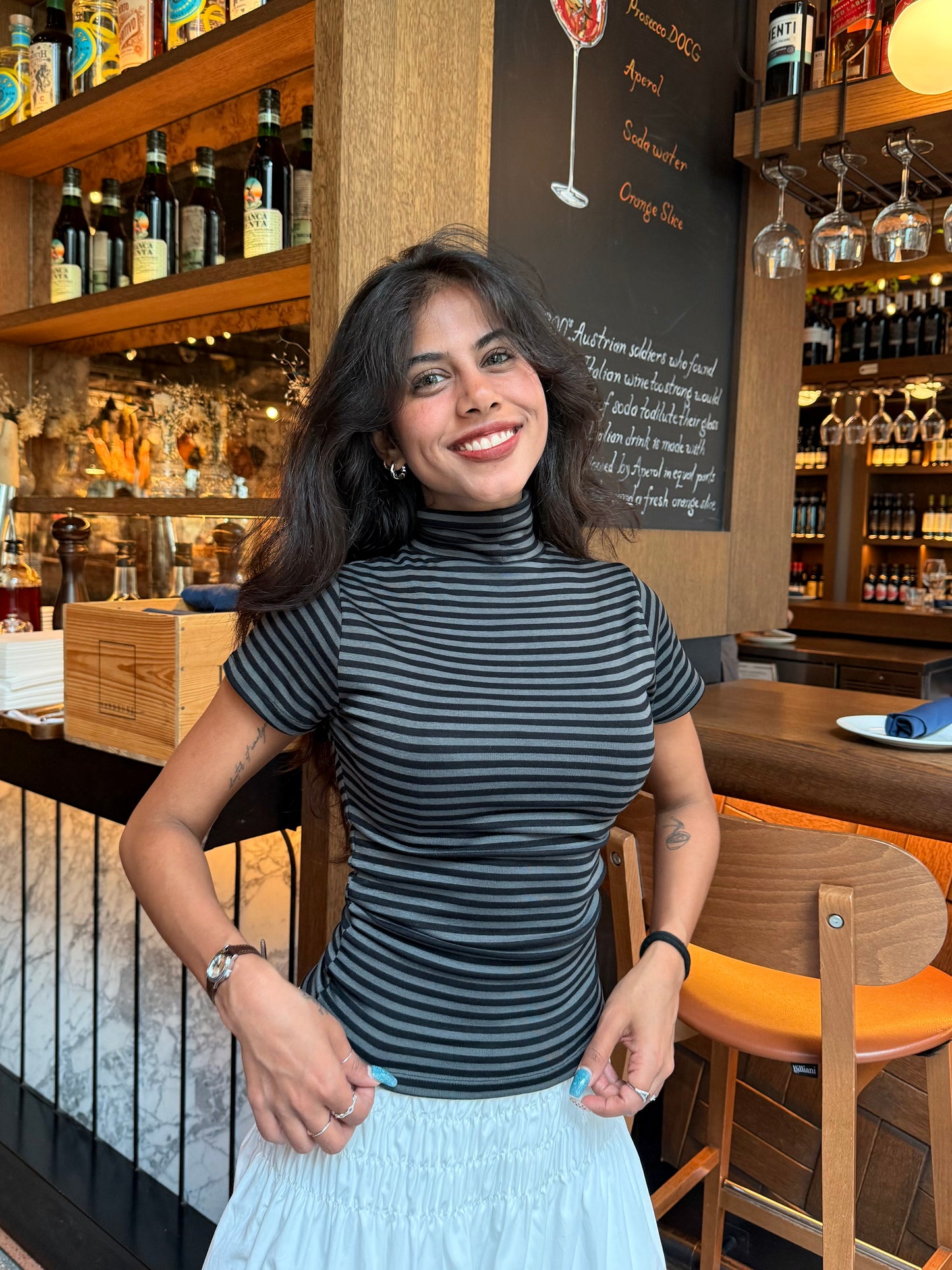 REAL Stripe turtleneck top