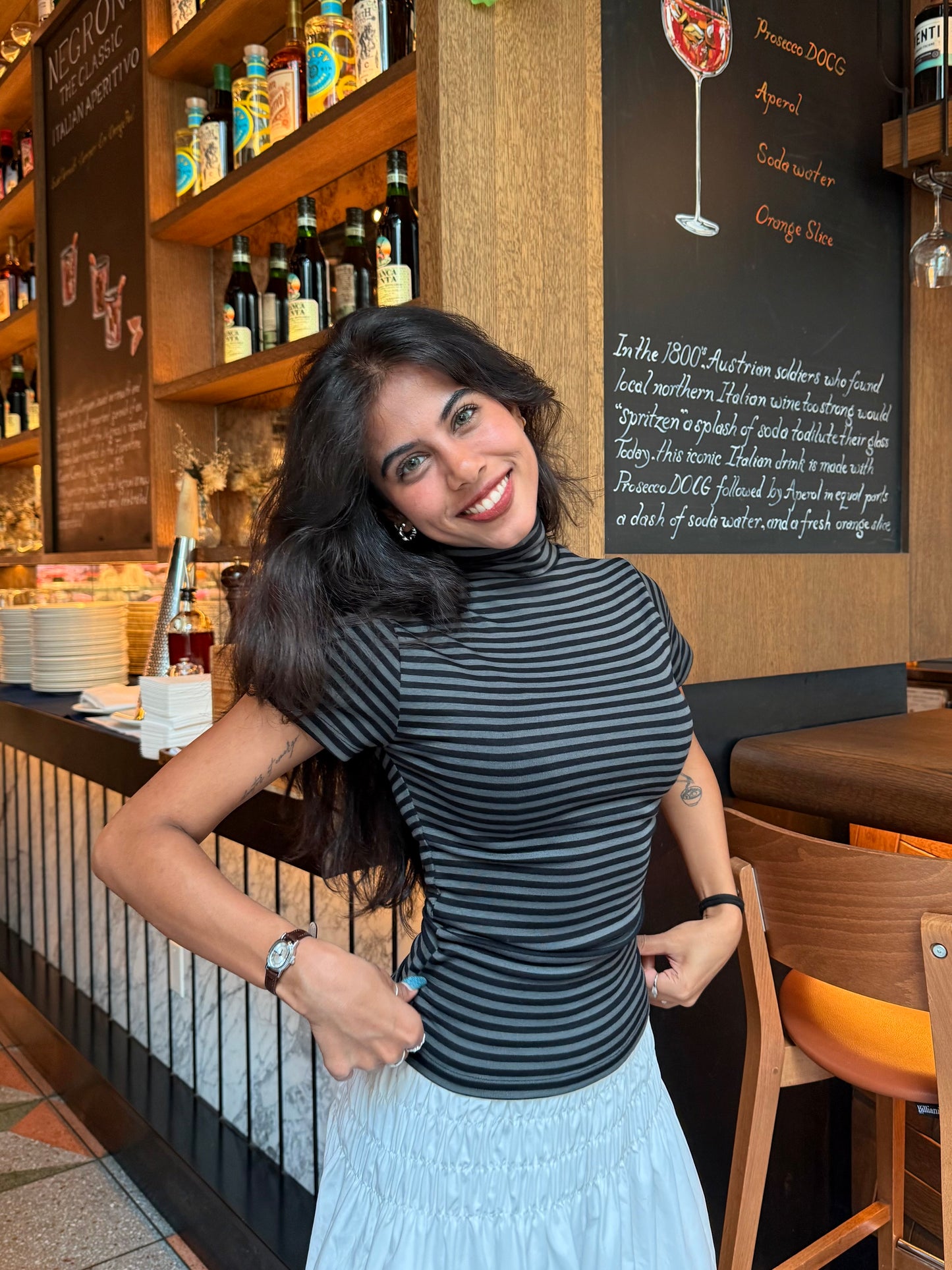 REAL Stripe turtleneck top