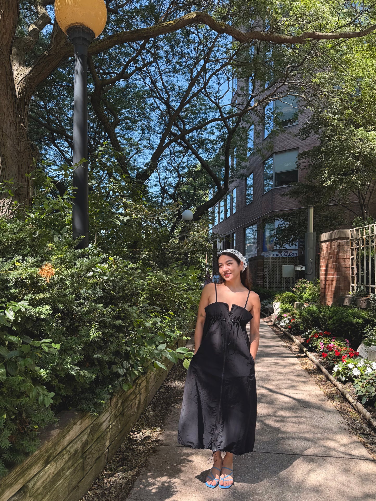 ELODIE Shirred maxi dress