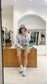 GARROS Multi stripe cropped shirt