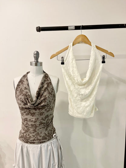 STOUT Jacquard halter top