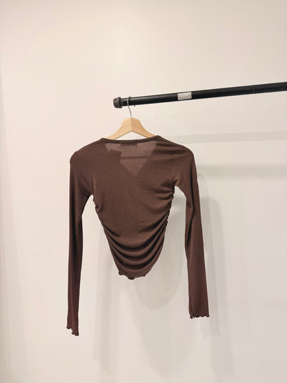 HOTO Ruched button-up top