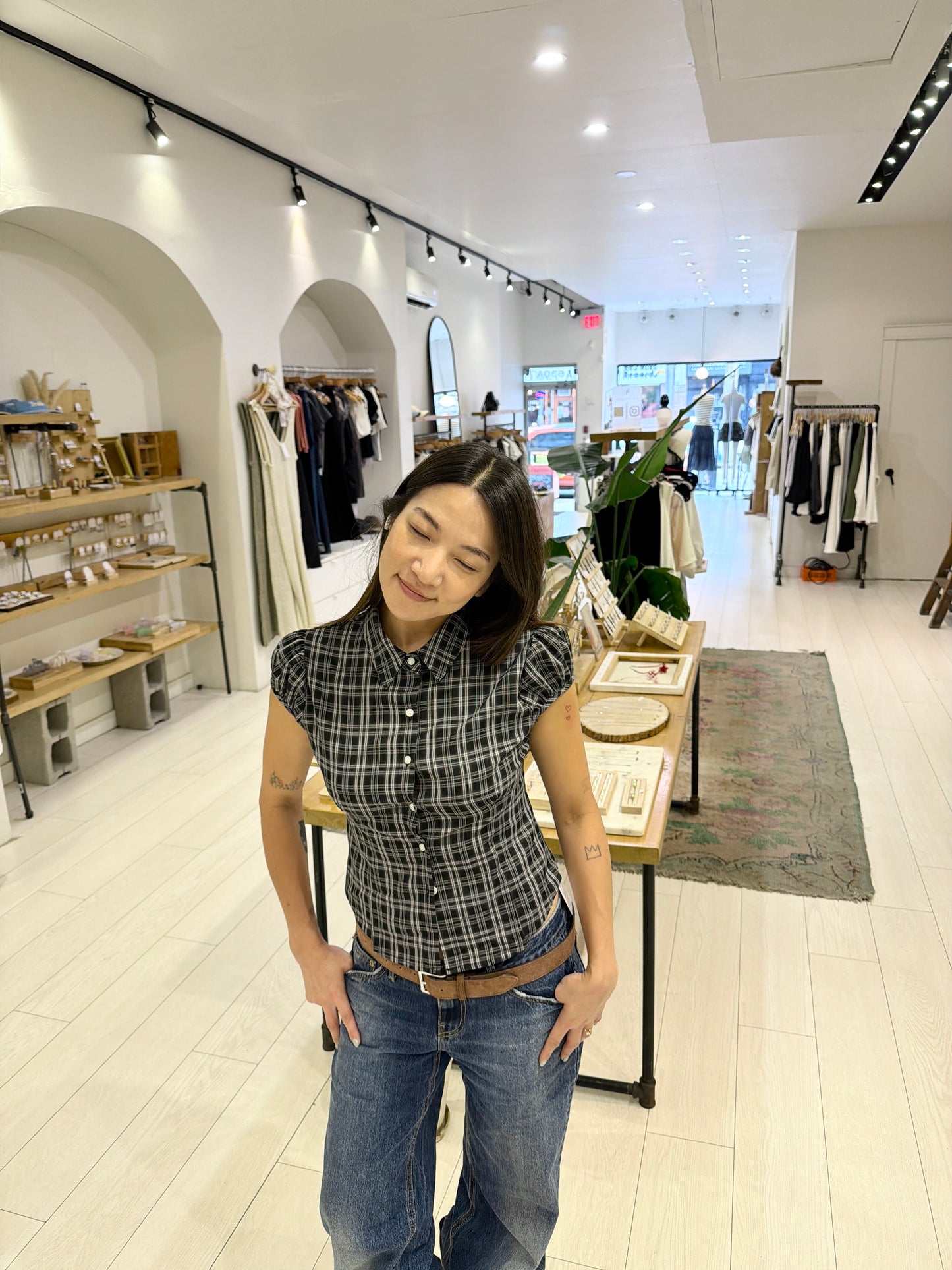ODILE Gingham blouse