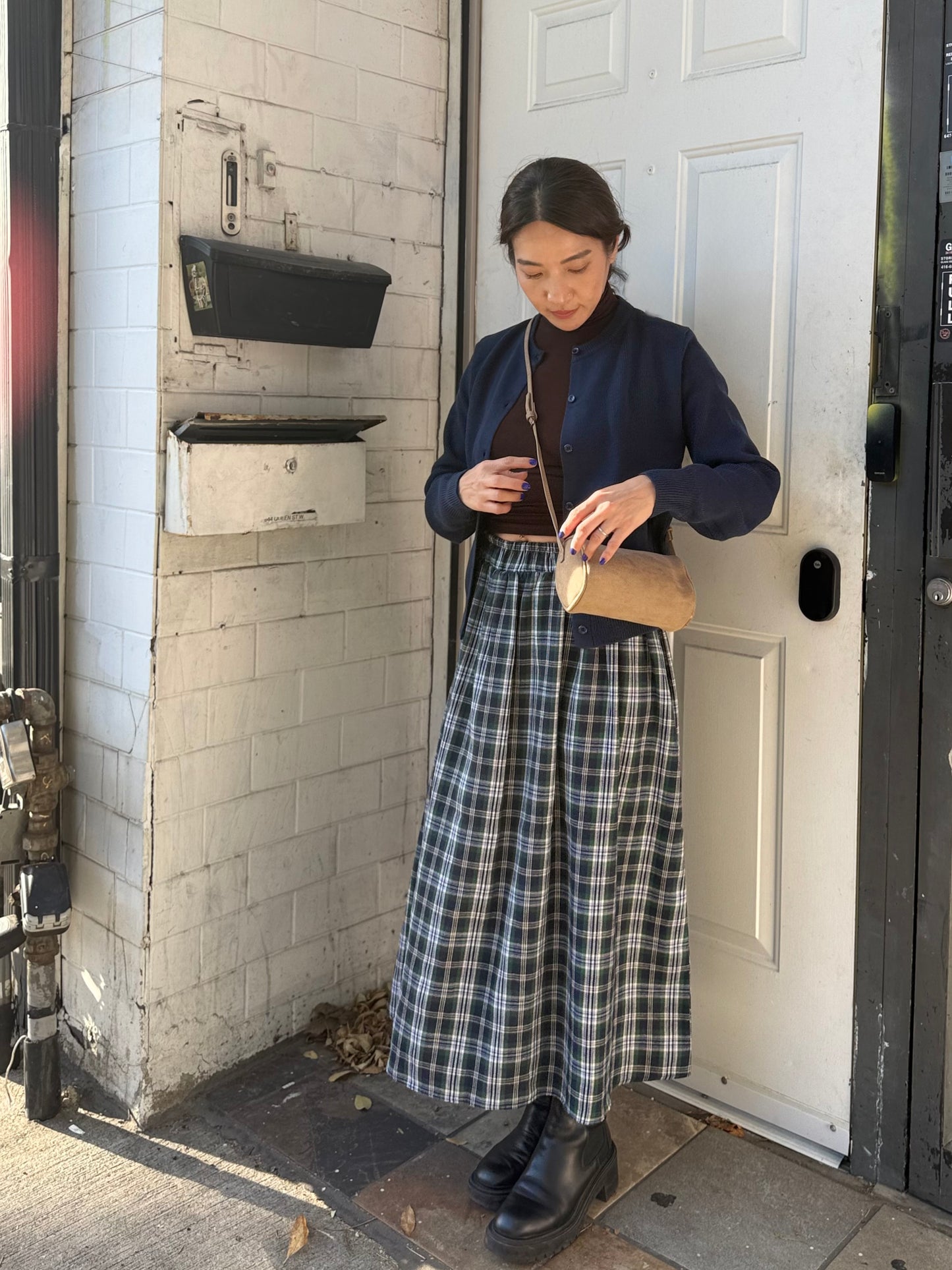 LIRA Plaid maxi skirt