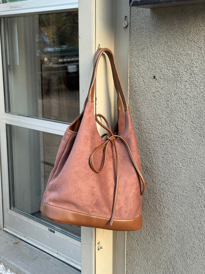 MILE Faux suede bow bag