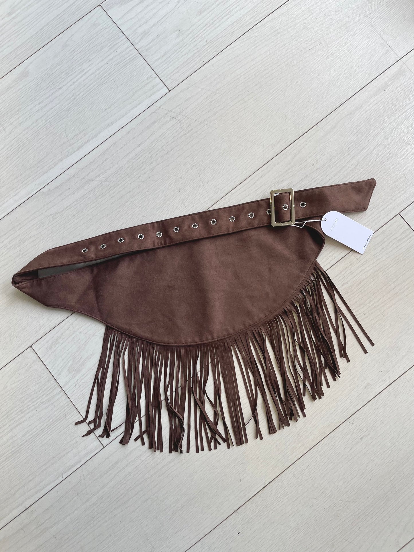 DAKOTA Fringe suede belt