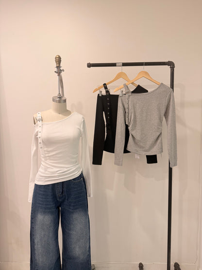 PARCH Belted shoulder top