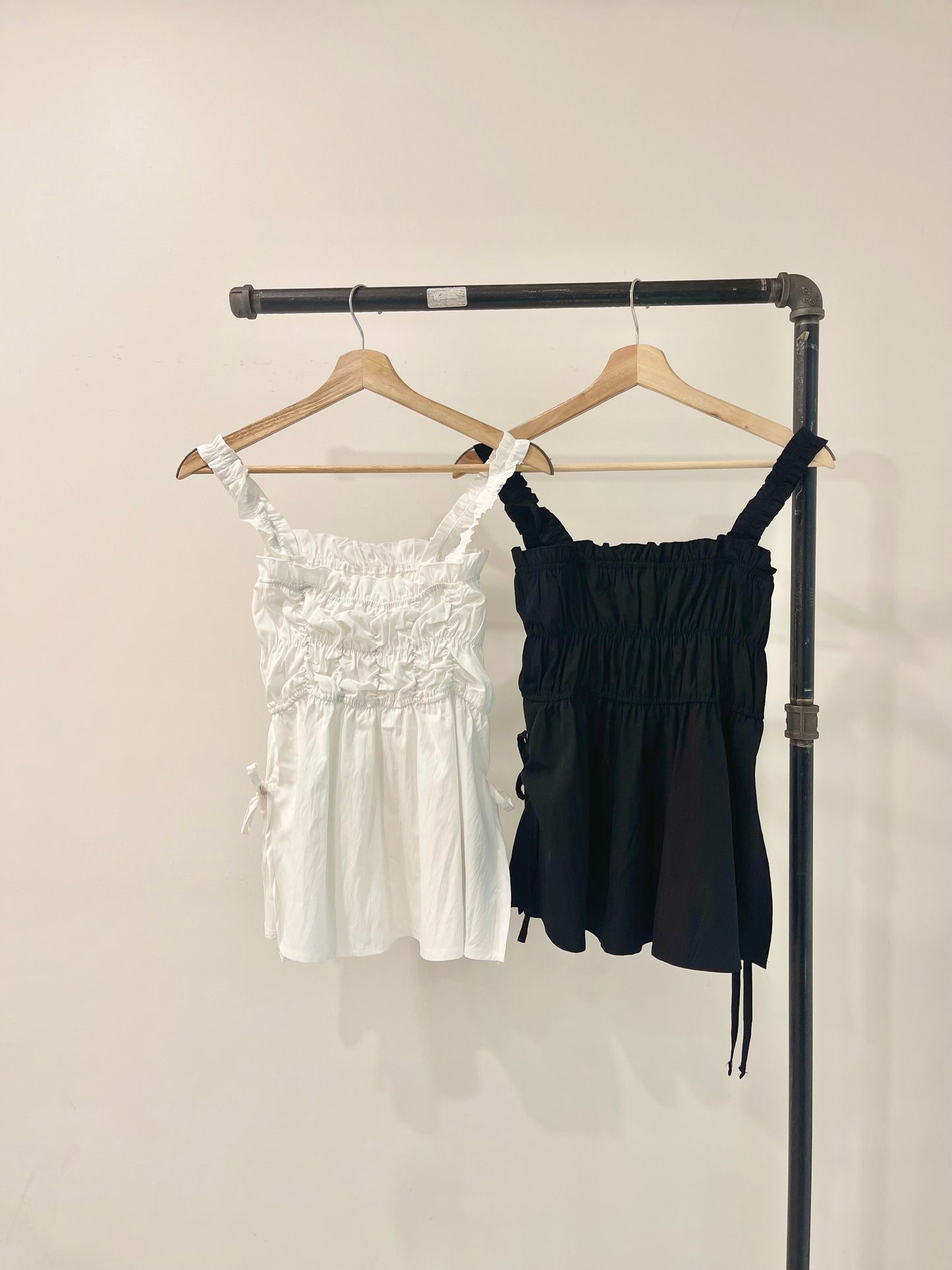 PRUE Shirred square-neck cami
