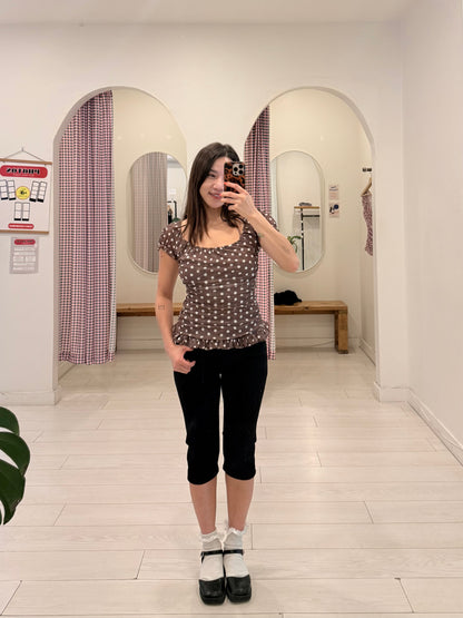 PIPER Polkadot square-neck top