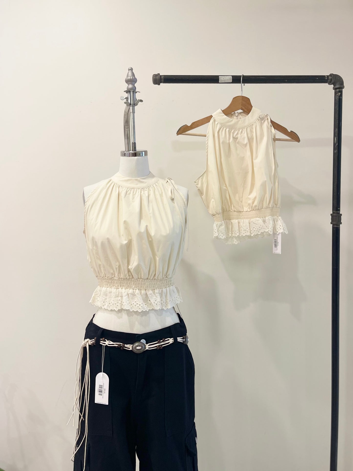 NADIA Ruffled halter blouse