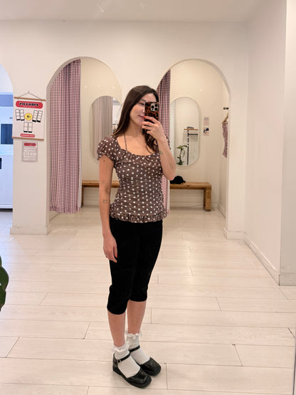 PIPER Polkadot square-neck top