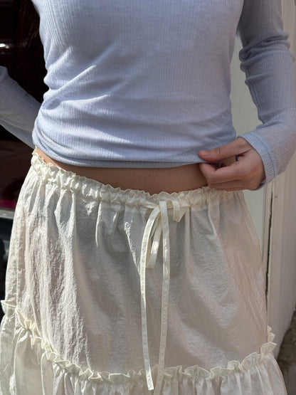 SHOOK Metallic midi skirt