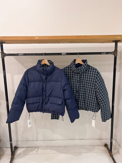 JACOB Reversible plaid puffer