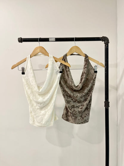 STOUT Jacquard halter top