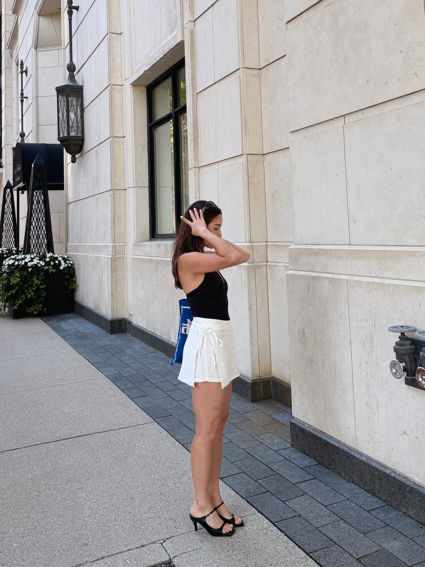 EDIE Embroidered wrap shorts