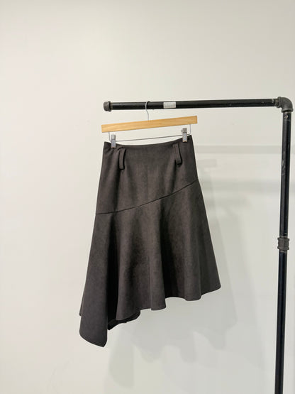 MICA Asymmetric suede skirt