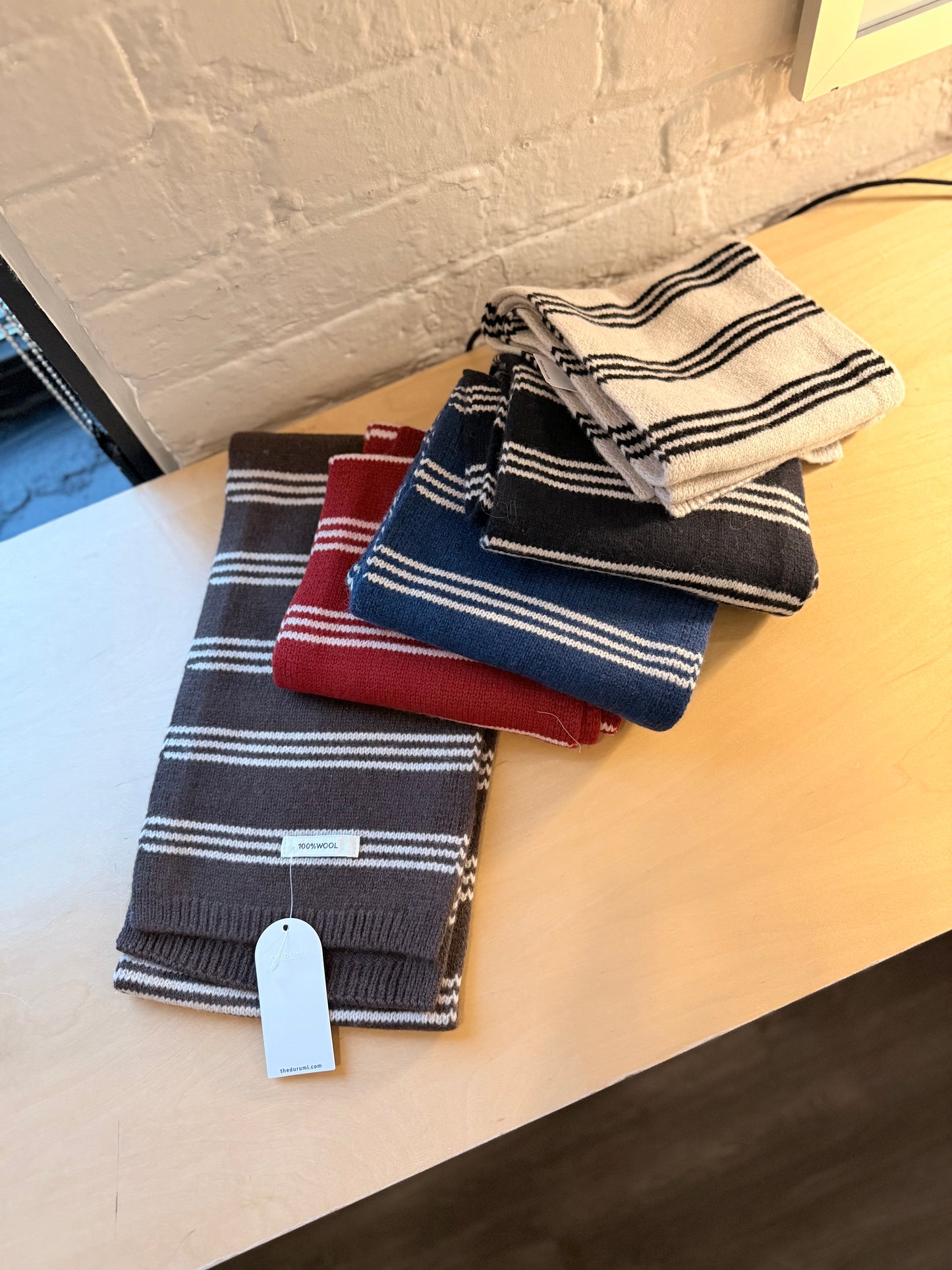 MAC Striped wool scarf