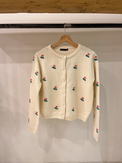 WEENA Floral wool cardigan