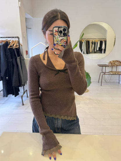 ROMMIE  Bow halter knit