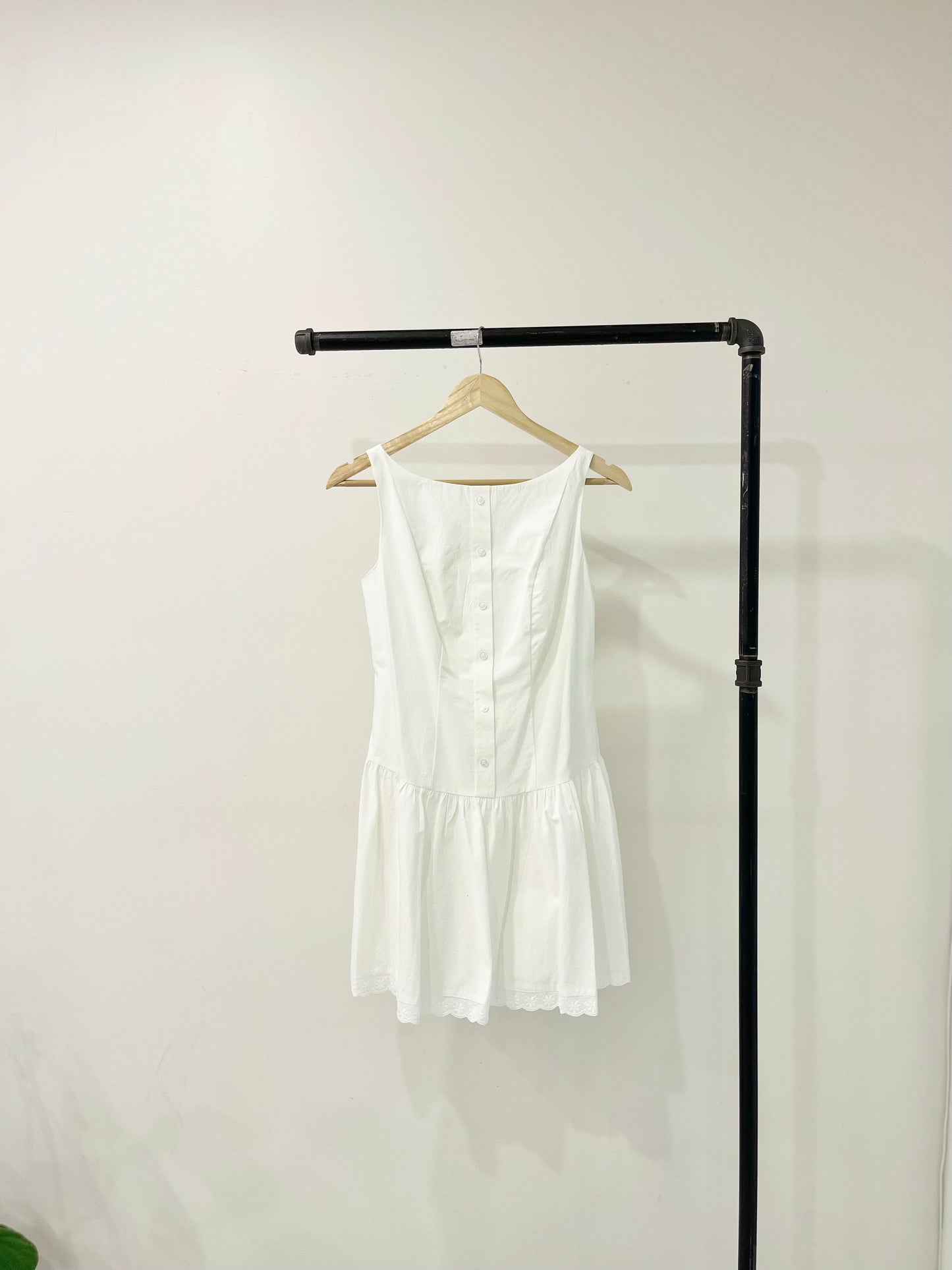 MARGOT Eyelet drop-waist mini dress