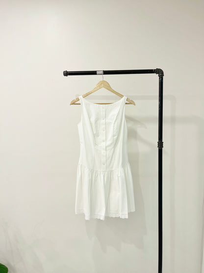 MARGOT Eyelet drop-waist mini dress
