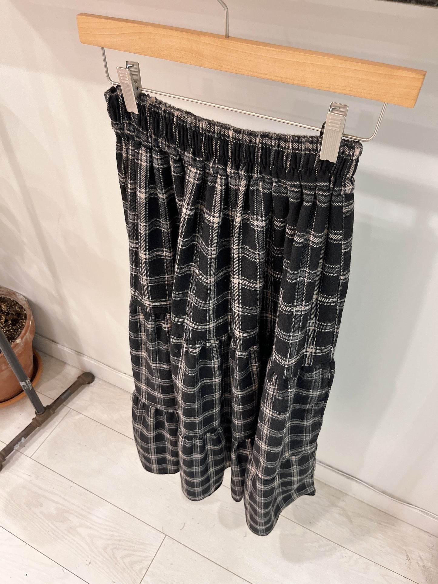 PASHA Plaid maxi skirt