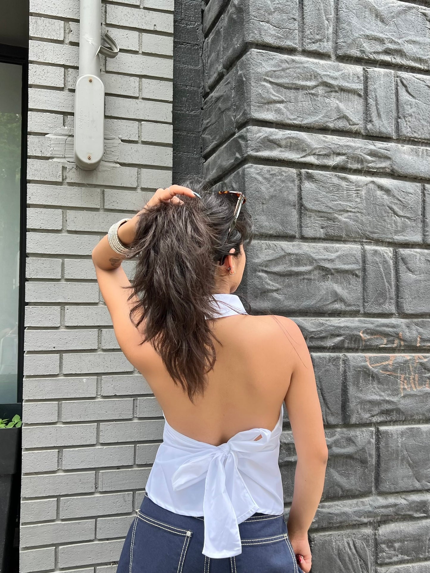 DASHA Backless halter shirt