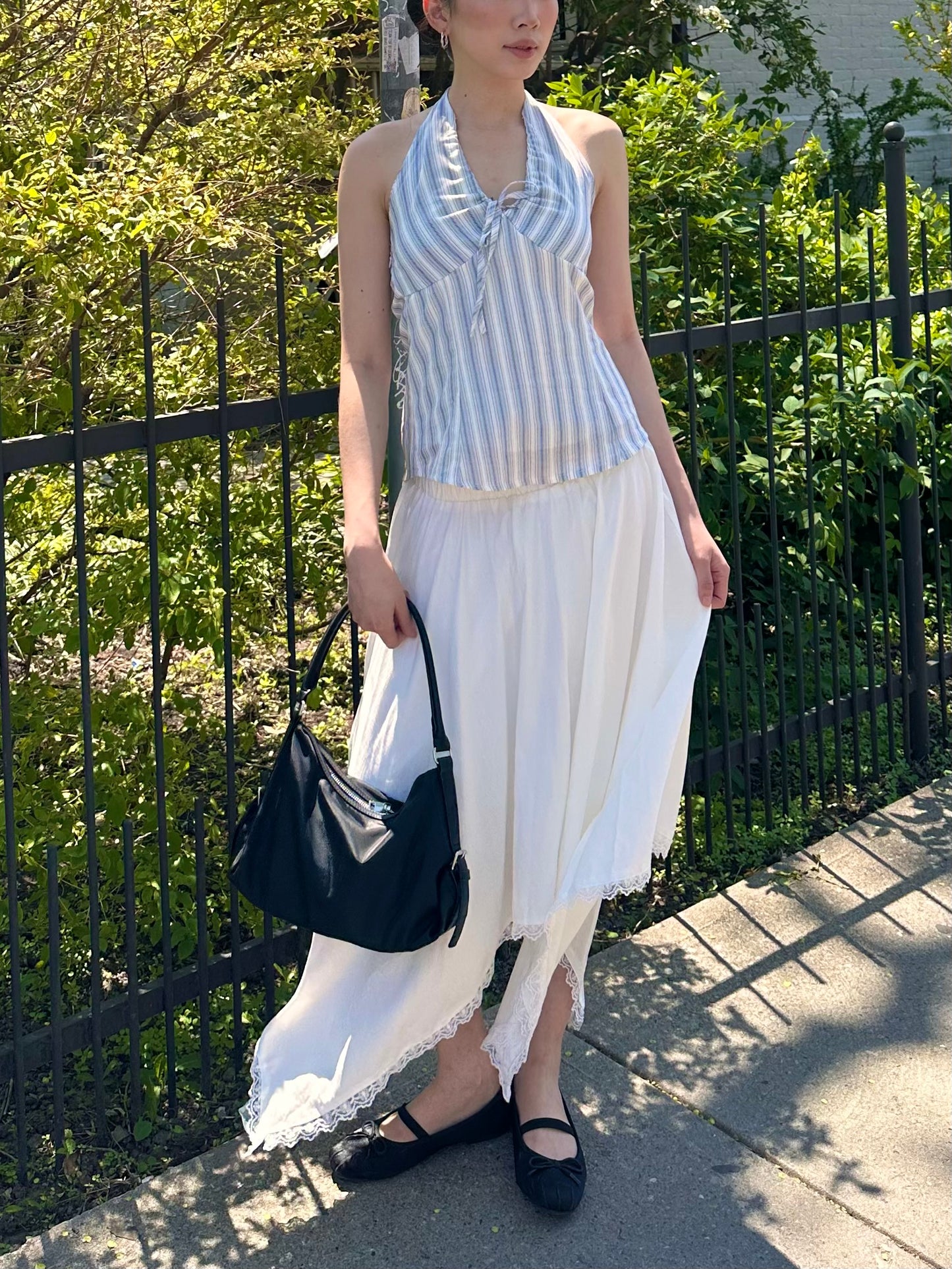 LUCY Striped halter blouse