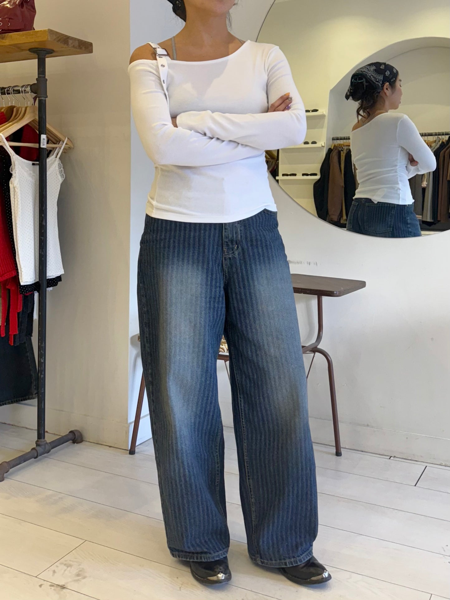 PARCH Belted shoulder top