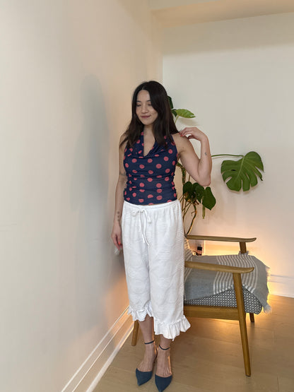 HOLLY Polkadot cowl halter top