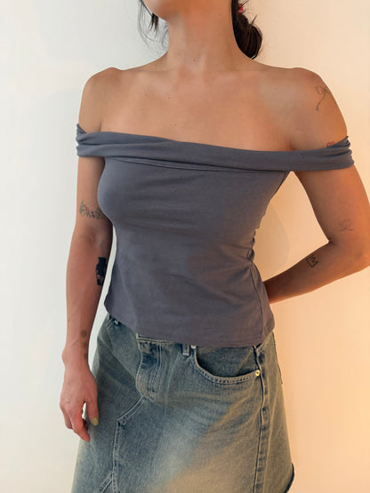 INES Off-shoulder tie-back top