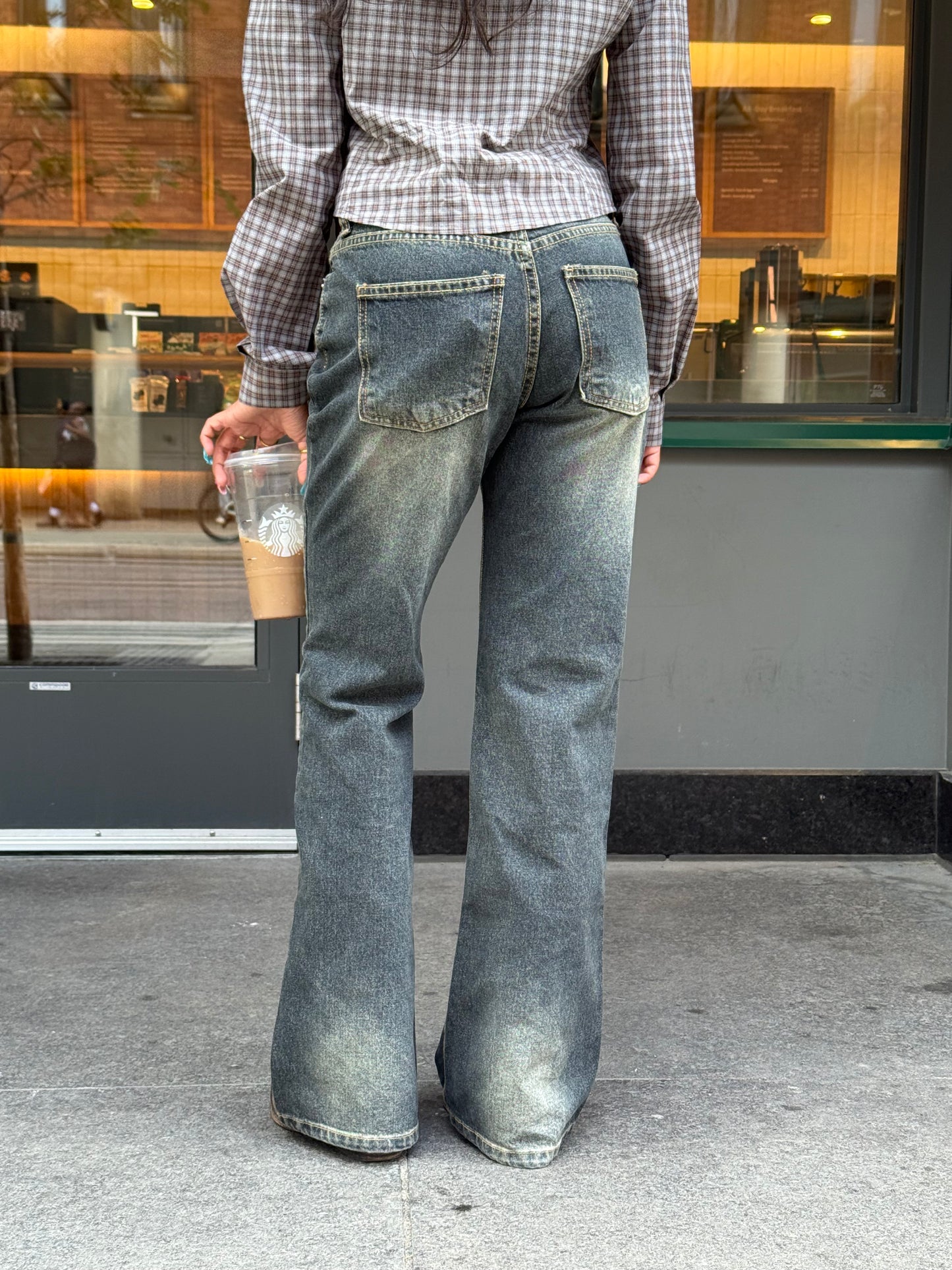 BENNE Black washed bootcut jeans
