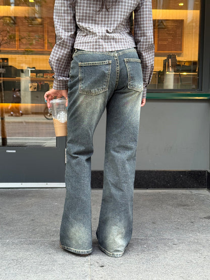 BENNE Black washed bootcut jeans