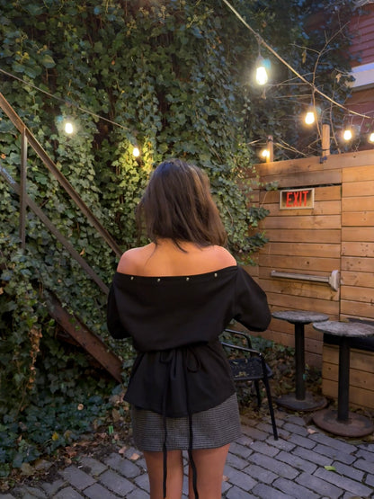 YO Snap button off shoulder top