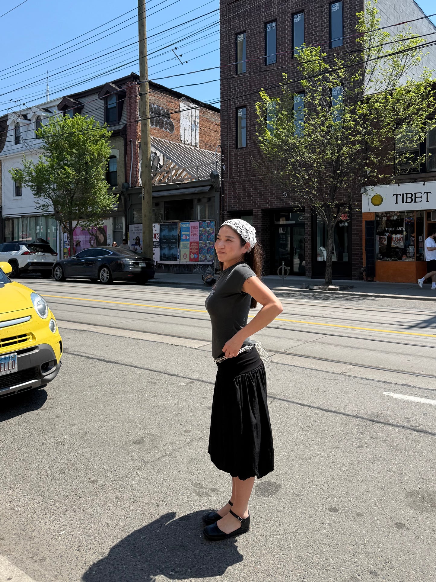 LUNA Balloon midi skirt